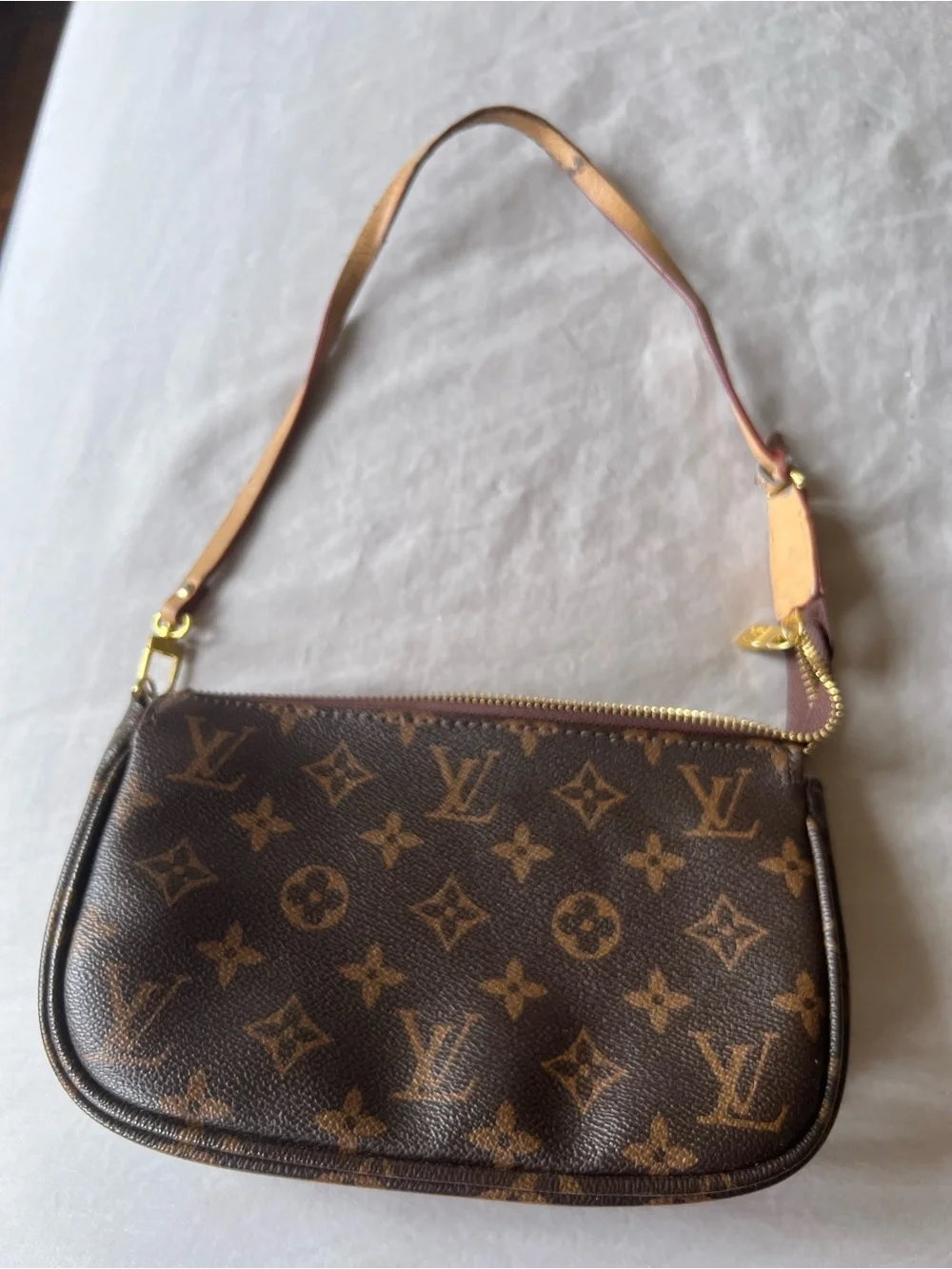 Louis Vuitton Monogram Mini Pochette - Brown & Gold Hardware